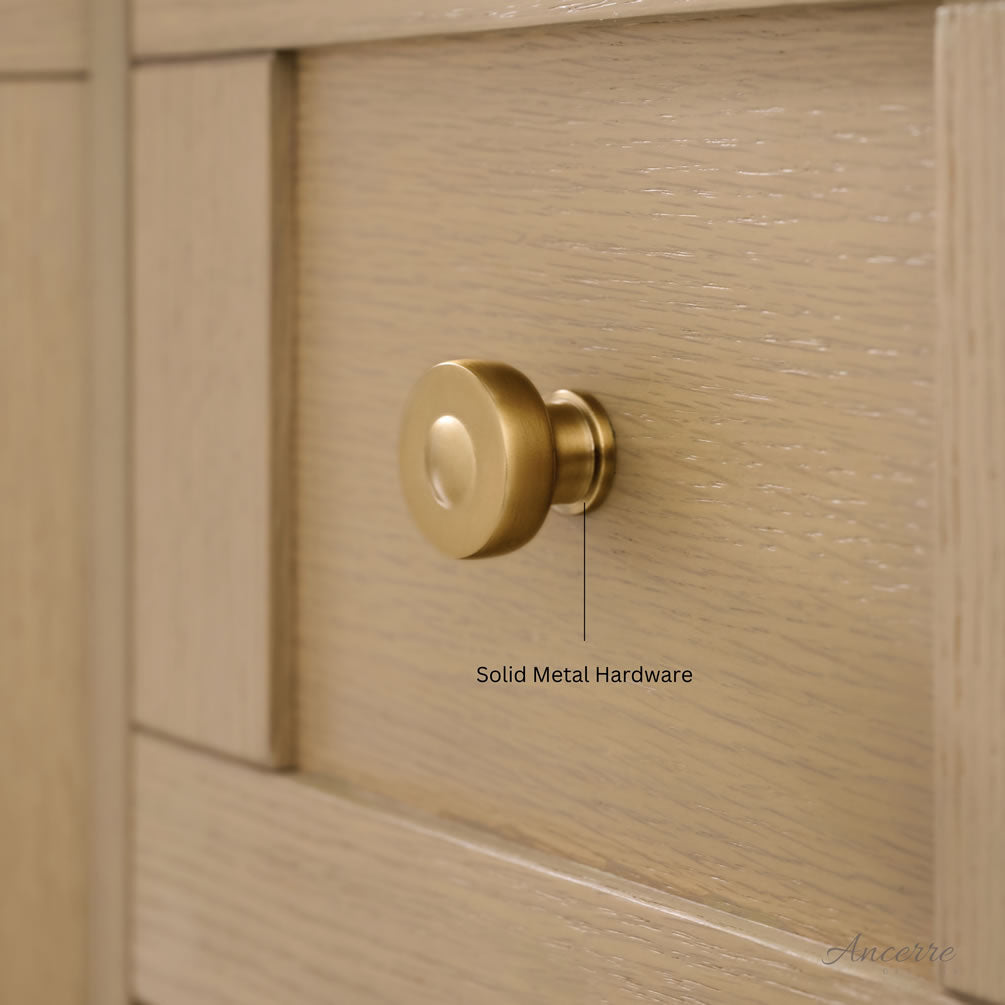 Lauren 42" & 48" American Oak Finished Solid Wood + Alpine White Quartz Top - by Ancerre Designs