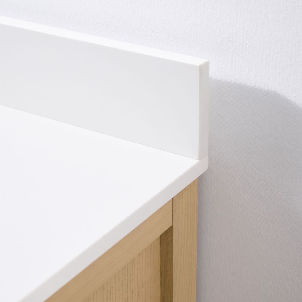 Lauren 42" & 48" American Oak Finished Solid Wood + Alpine White Quartz Top - by Ancerre Designs