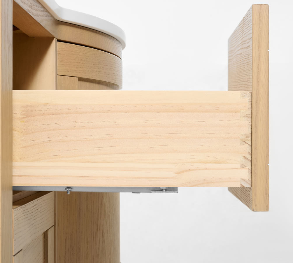 Lauren 42" & 48" American Oak Finished Solid Wood + Alpine White Quartz Top - by Ancerre Designs