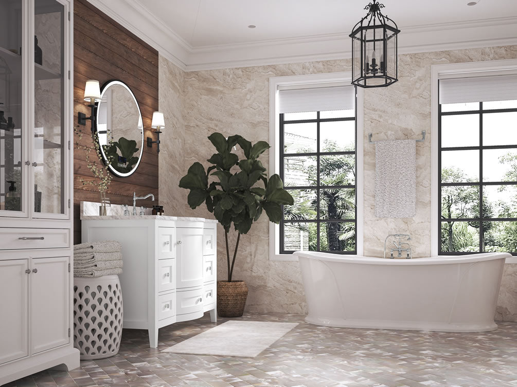 Lauren 48" Hancrafted Solid Wood White Vanity with Italian Carrara Marble Top - by Ancerre Designs