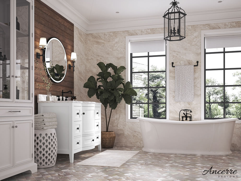 Lauren 48" Hancrafted Solid Wood White Vanity with Italian Carrara Marble Top - by Ancerre Designs