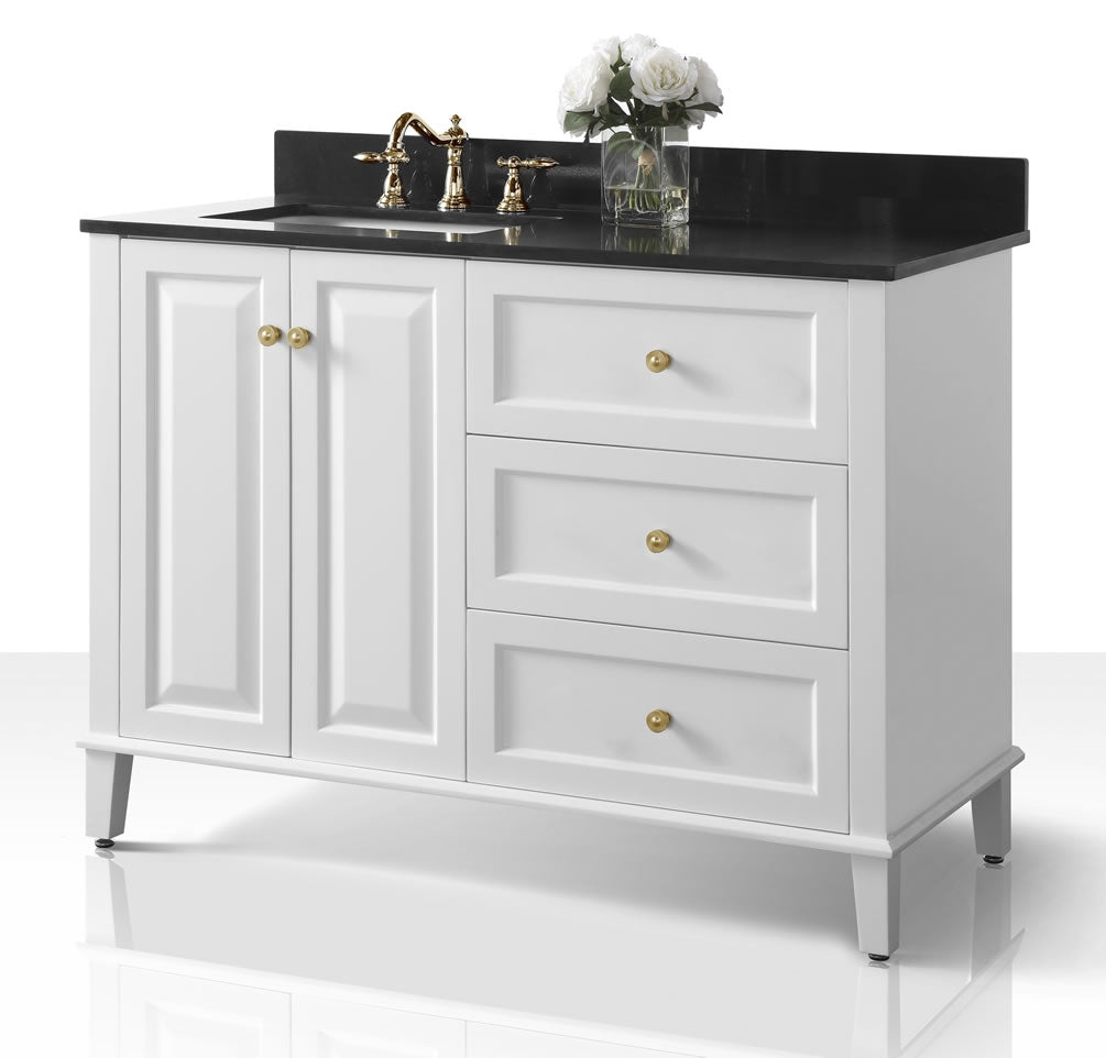 Doors and Sink at Left - Hannah by Ancerre Designs - Gold Hardware.  Faucet not included.