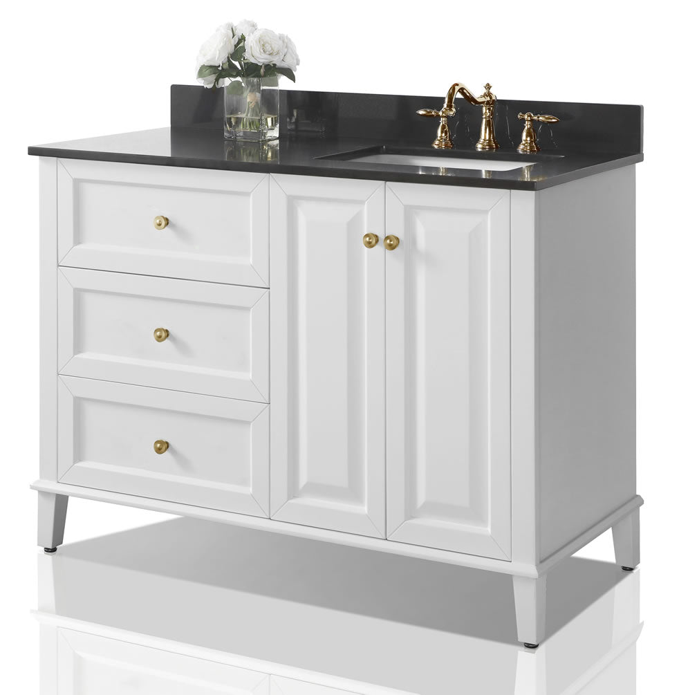 Doors and Sink at Right - Hannah by Ancerre Designs - Gold Hardware.  Faucet not included.