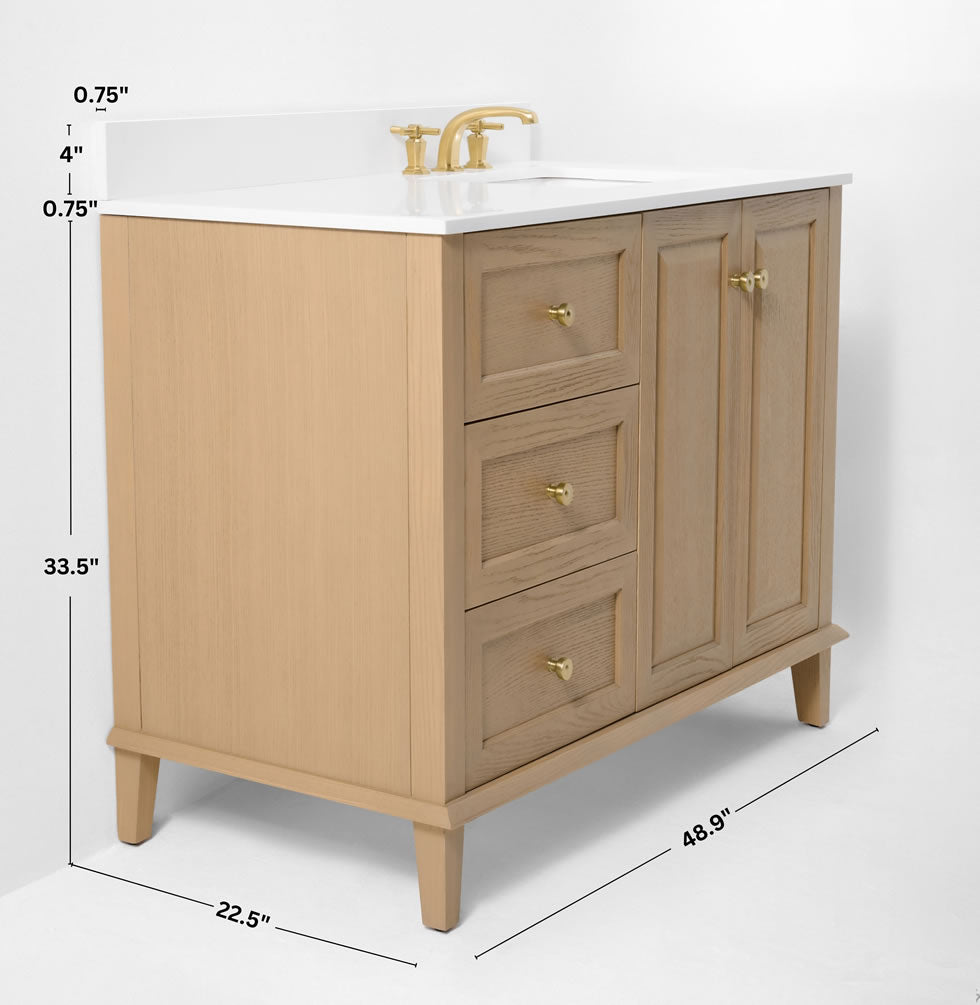 Hannah 42" and 48" Oak Finish Solid Wood Vanitty Set by Ancerre Designs