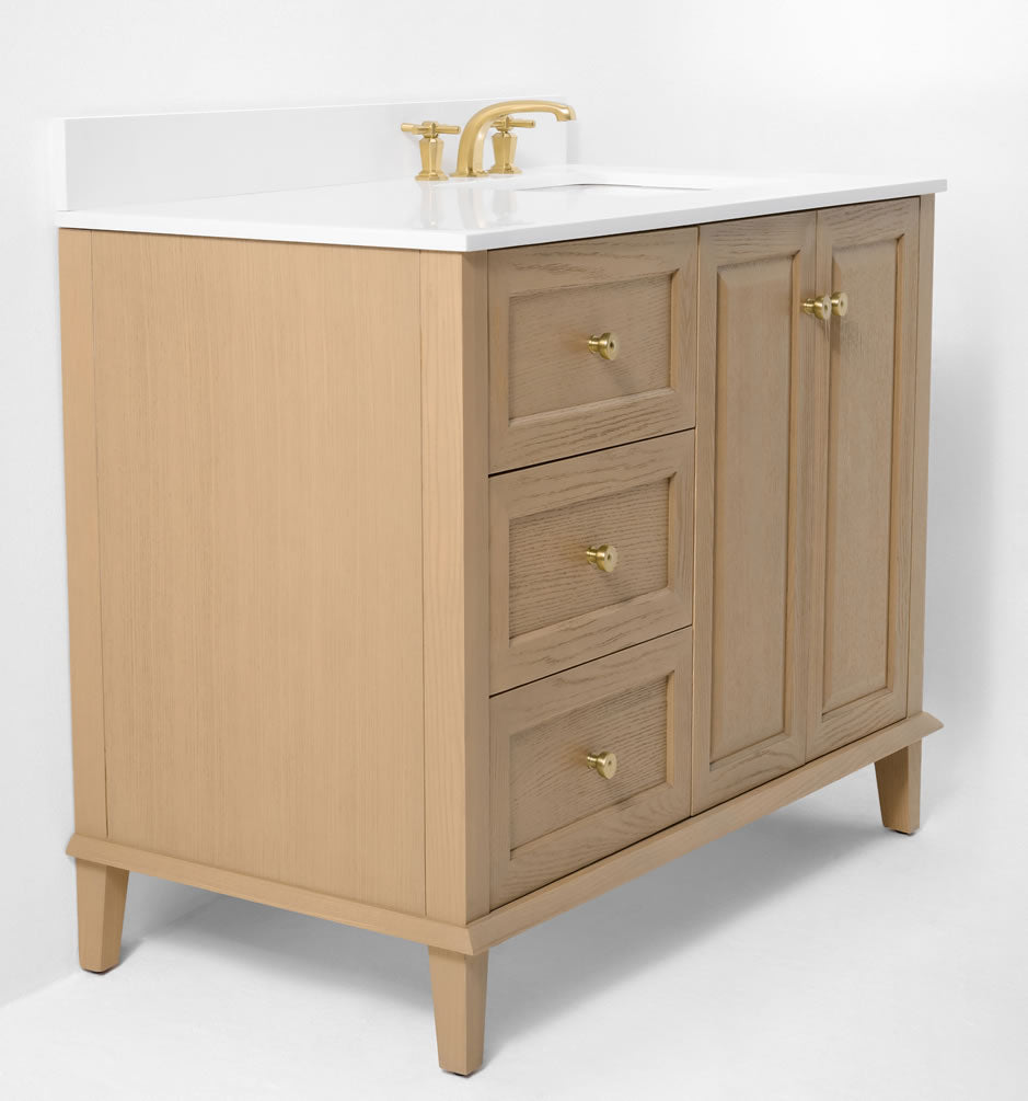 Hannah 42" and 48" Oak Finish Solid Wood Vanitty Set by Ancerre Designs