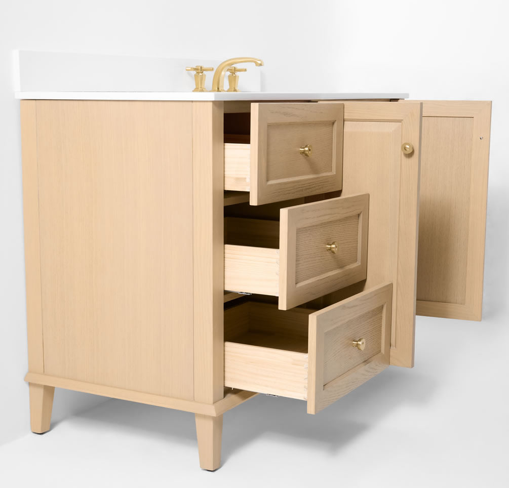 Hannah 42" and 48" Oak Finish Solid Wood Vanitty Set by Ancerre Designs