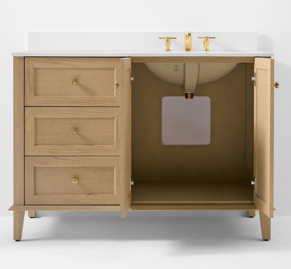 Hannah 42" and 48" Oak Finish Solid Wood Vanitty Set by Ancerre Designs