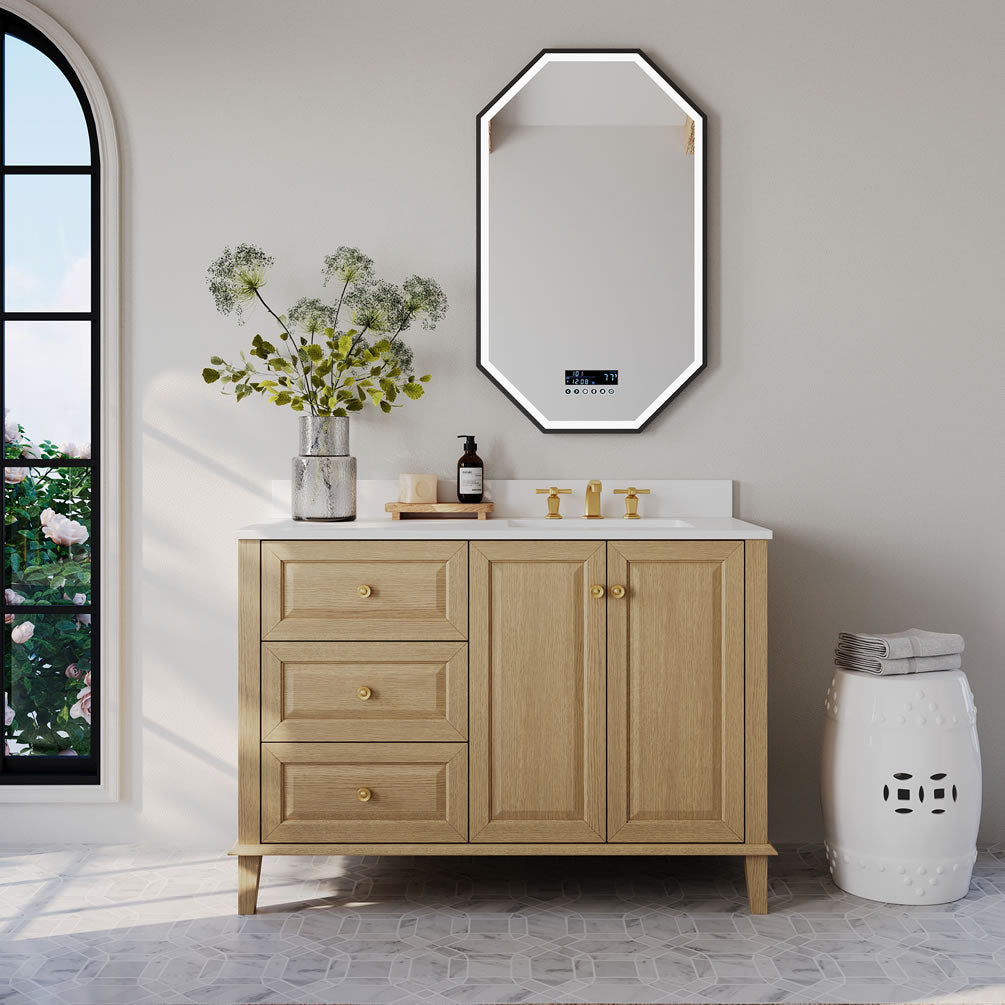 Hannah 42" and 48" Oak Finish Solid Wood Vanitty Set by Ancerre Designs