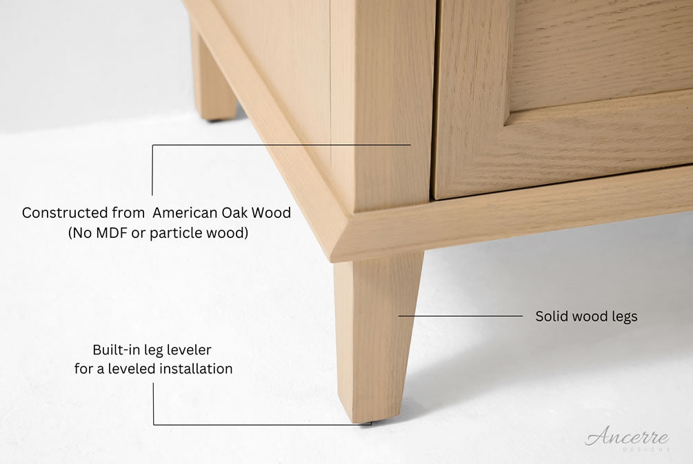 Hannah 42" and 48" Oak Finish Solid Wood Vanitty Set by Ancerre Designs