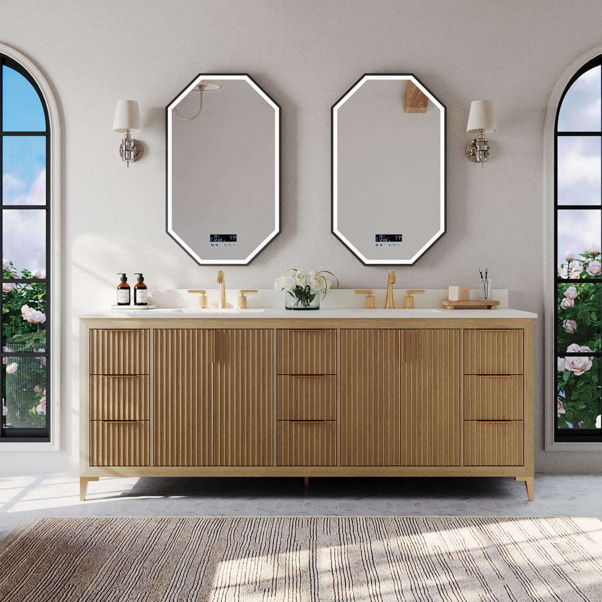 Turlington 48"Solid Wood Vanitty Set Finished in American Oak or Black Oak by Ancerre Designs