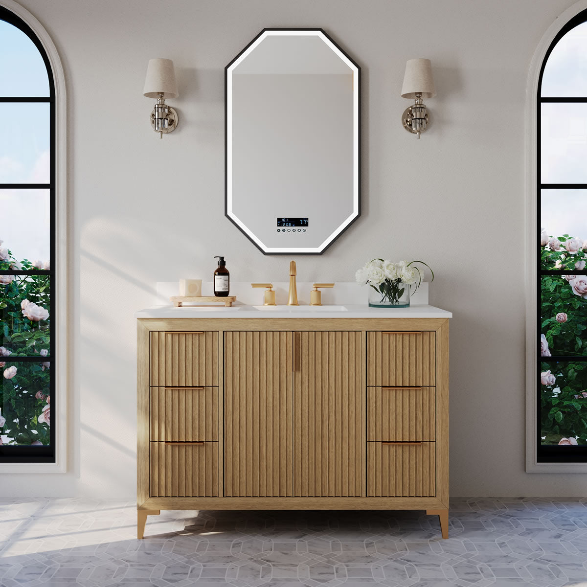 Turlington 48"Solid Wood Vanitty Set Finished in American Oak or Black Oak by Ancerre Designs