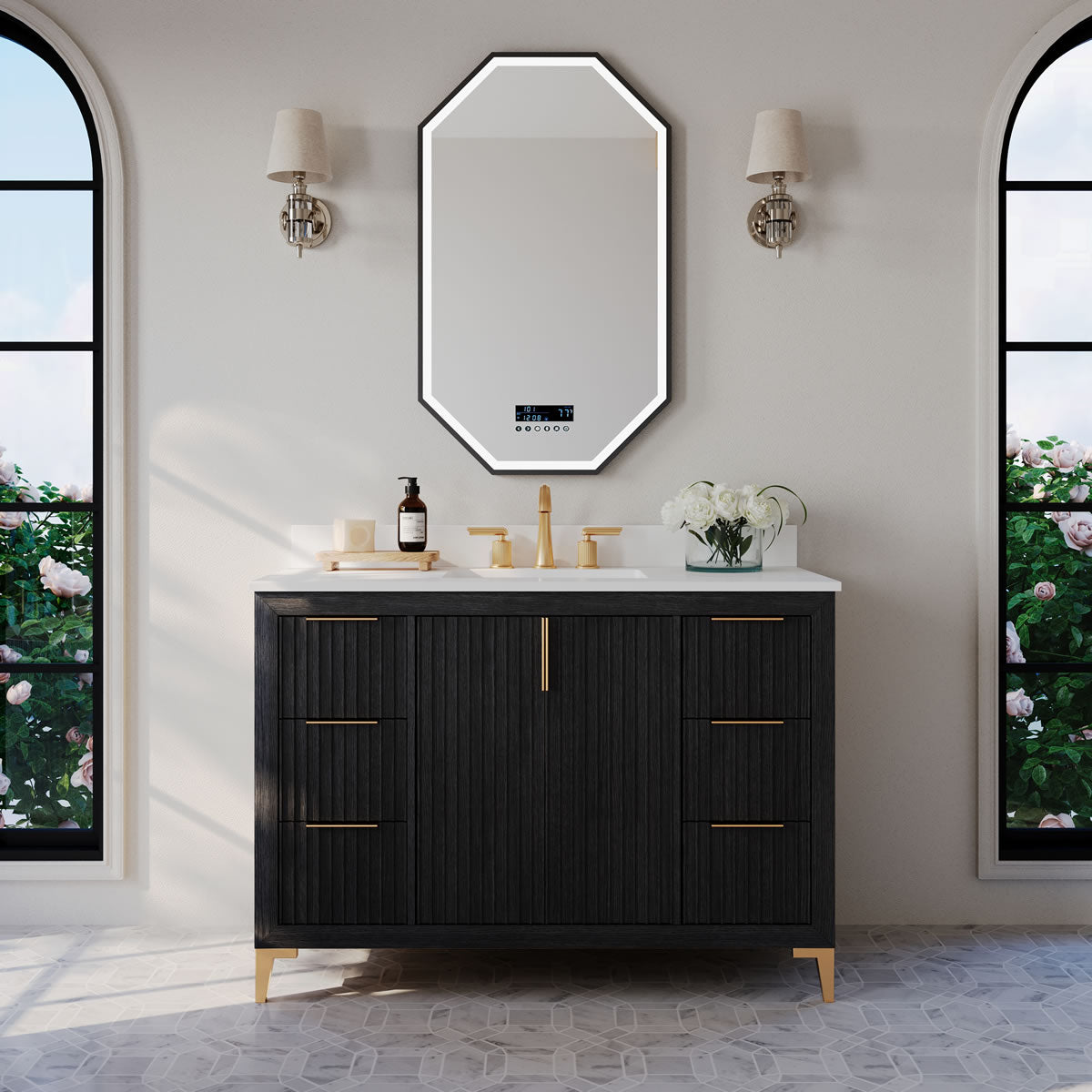 Turlington 48"Solid Wood Vanitty Set Finished in American Oak or Black Oak by Ancerre Designs