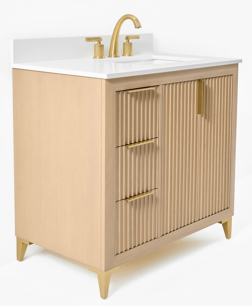 Turlington 36" Solid Wood Vanitty Set Finished in American Oak or Black Oak by Ancerre Designs