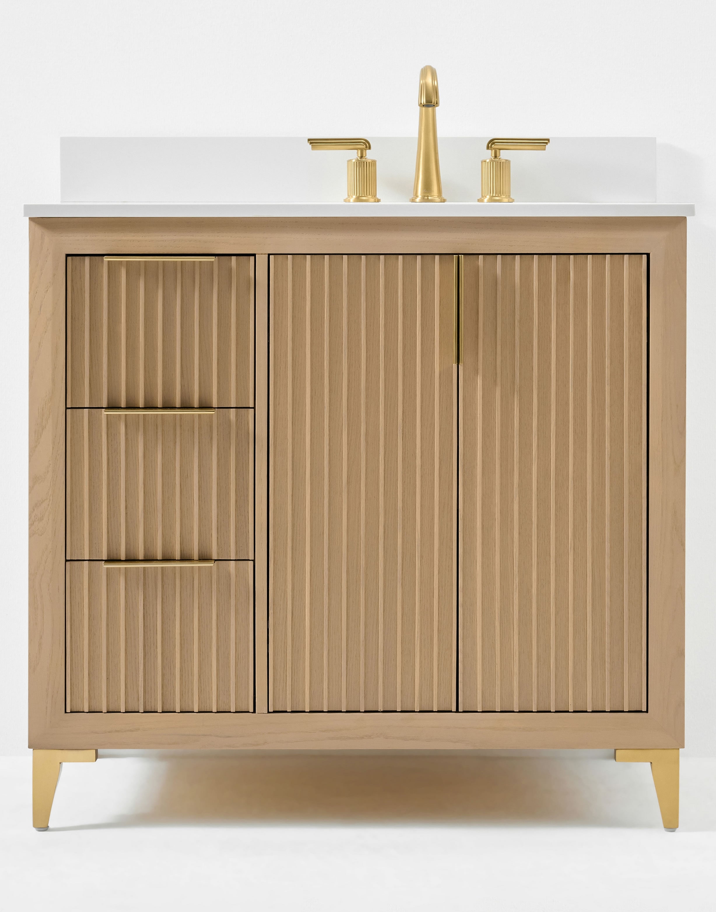Turlington 36" Solid Wood Vanitty Set Finished in American Oak or Black Oak by Ancerre Designs
