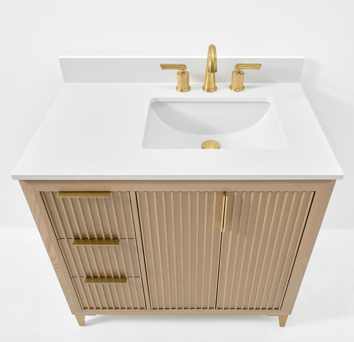 Turlington 36" Solid Wood Vanitty Set Finished in American Oak or Black Oak by Ancerre Designs