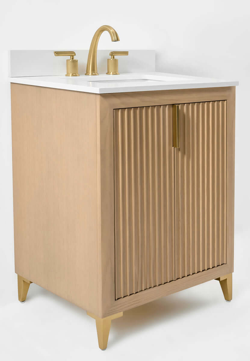 Turlington 24" Solid Wood Vanitty Set Finished in American Oak or Black Oak by Ancerre Designs