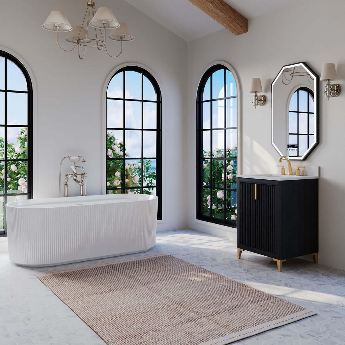 Turlington 24" Solid Wood Vanitty Set Finished in American Oak or Black Oak by Ancerre Designs