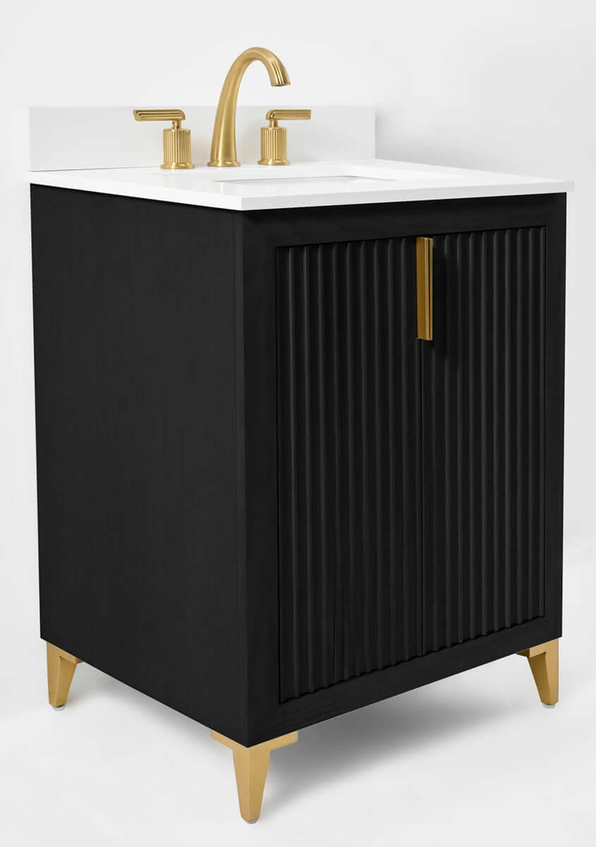 Turlington 24" Solid Wood Vanitty Set Finished in American Oak or Black Oak by Ancerre Designs