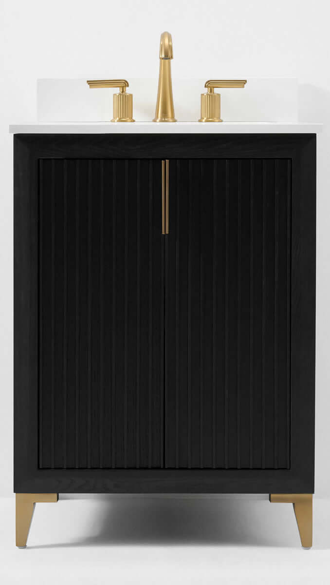 Turlington 24" Solid Wood Vanitty Set Finished in American Oak or Black Oak by Ancerre Designs