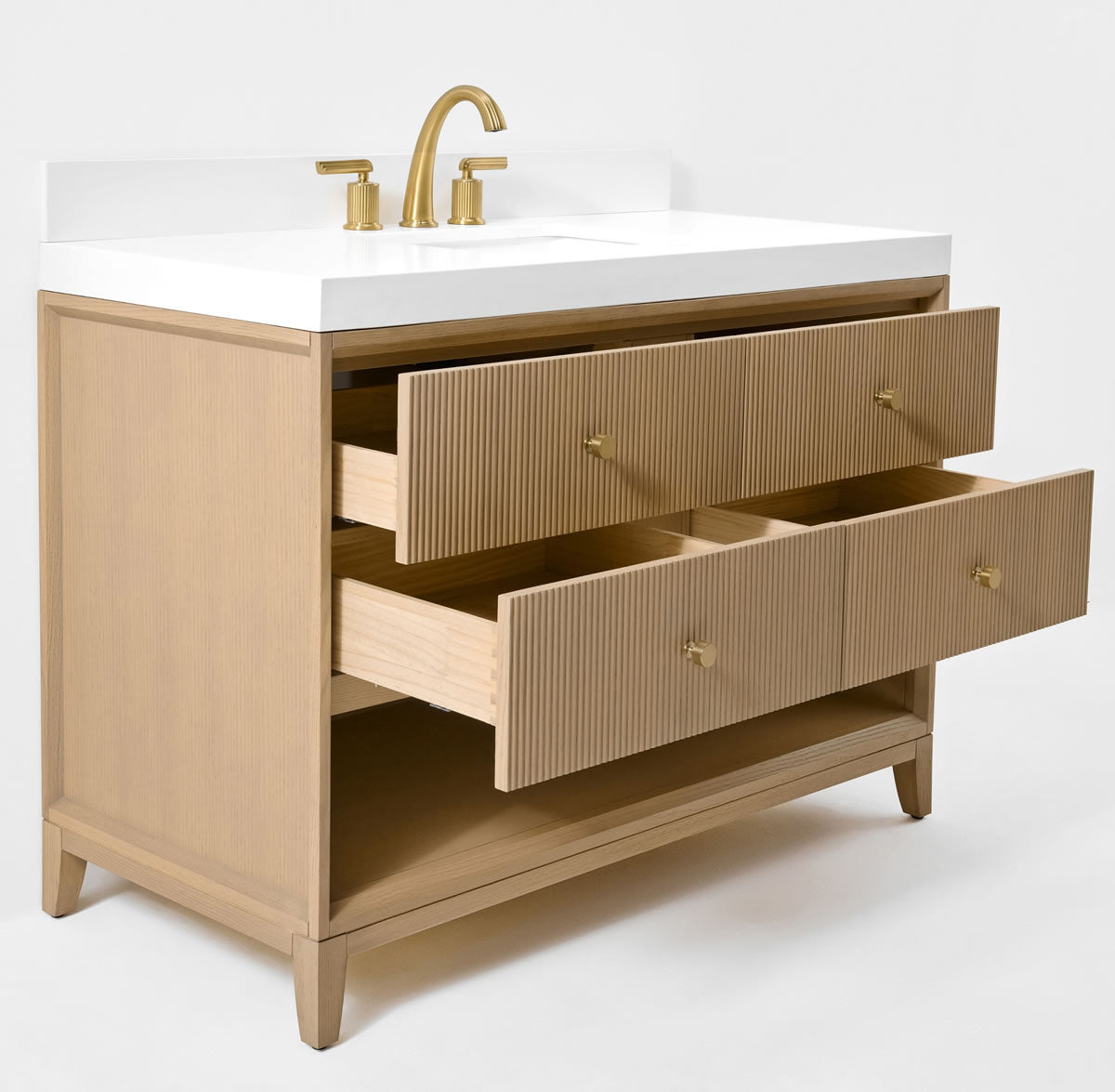 Momo 48"Solid Wood Vanitty Set Finished in American Oak or Black Oak by Ancerre Designs