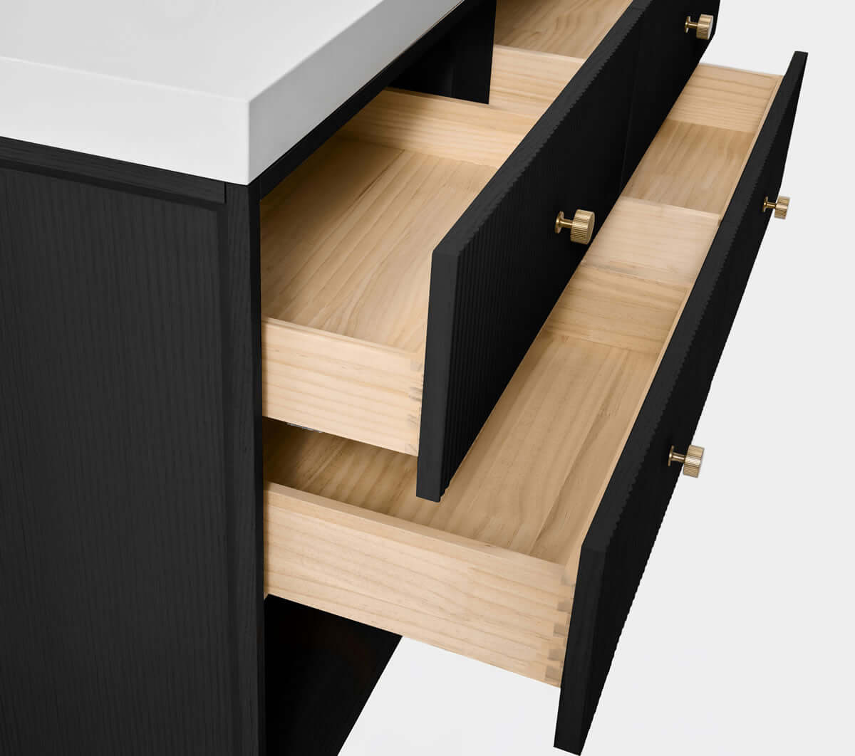 Momo 48" Solid Wood Vanity Set Finished in American Oak or Black Oak by Ancerre Designs - Perfect Makeup Mirrors