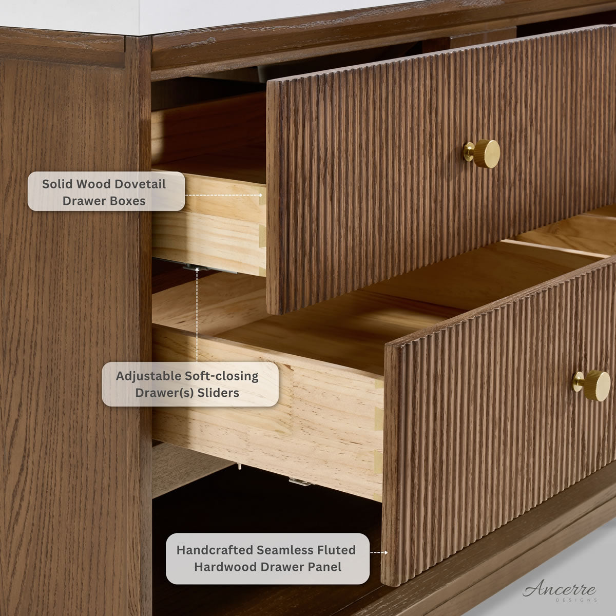 Momo 48"Solid Wood Vanitty Set Finished in American Oak or Black Oak by Ancerre Designs