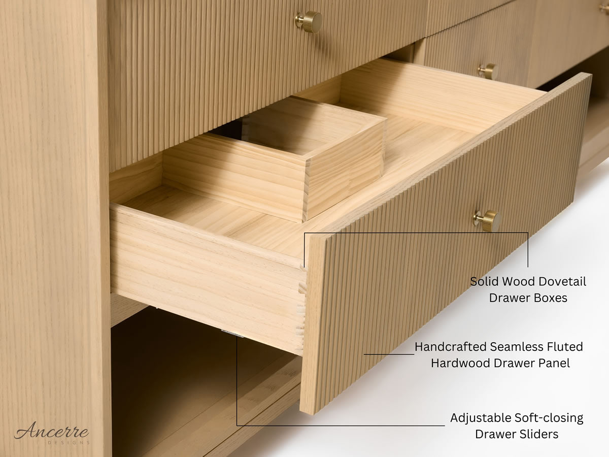 Momo 84" Solid Wood His & Hers 2-Sink Vanity in American, Black or Chestnut Oak - by Ancerre Designs