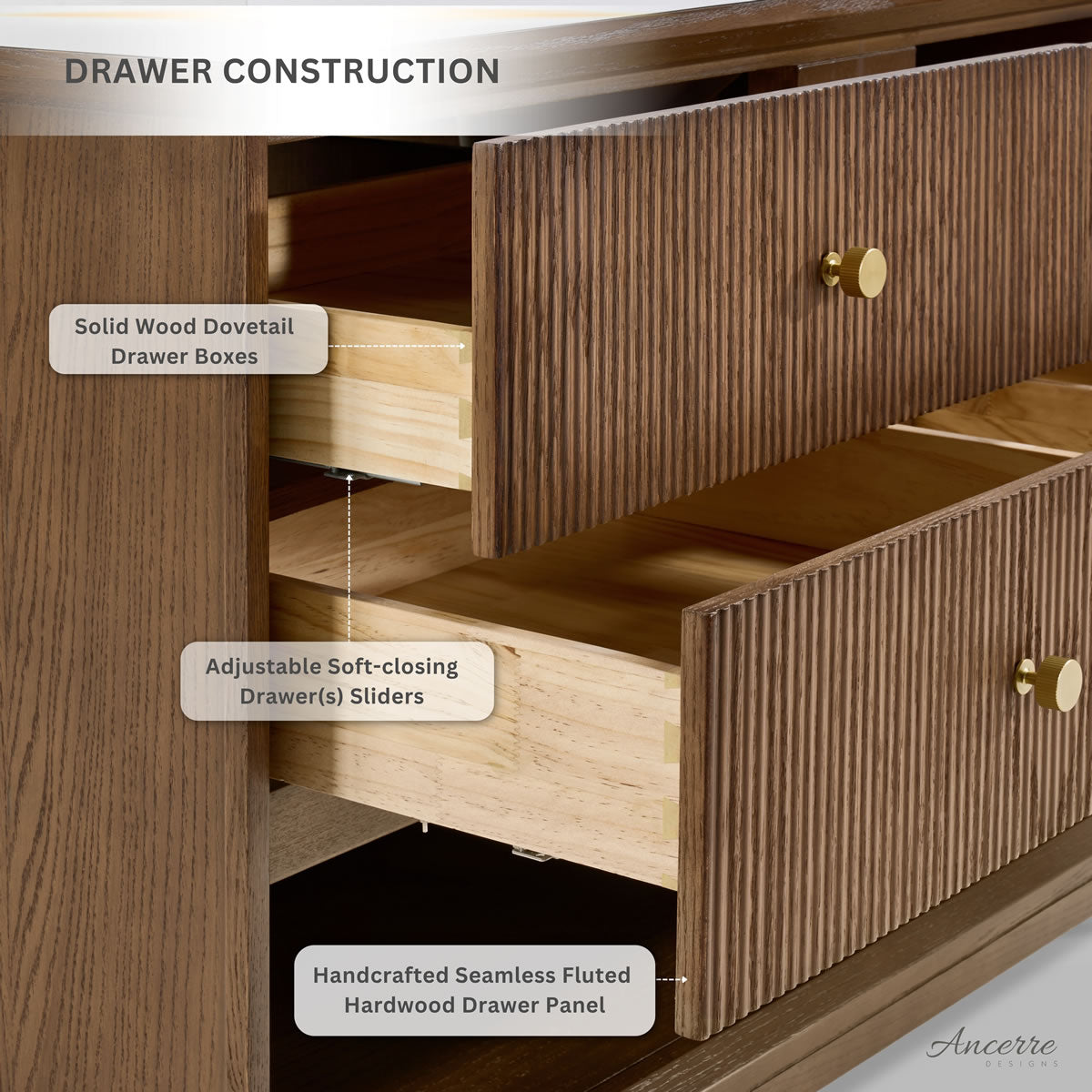 Momo 24" and 30" Solid Wood Vanities in American, Black or Chestnut Oak - by Ancerre Designs