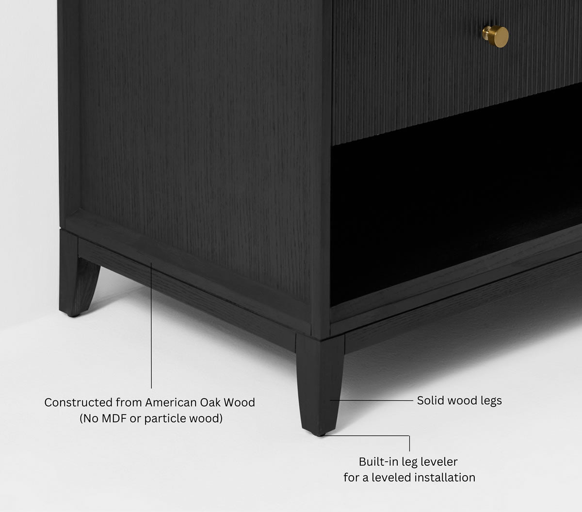 Momo 24" and 30" Solid Wood Vanities in American, Black or Chestnut Oak - by Ancerre Designs