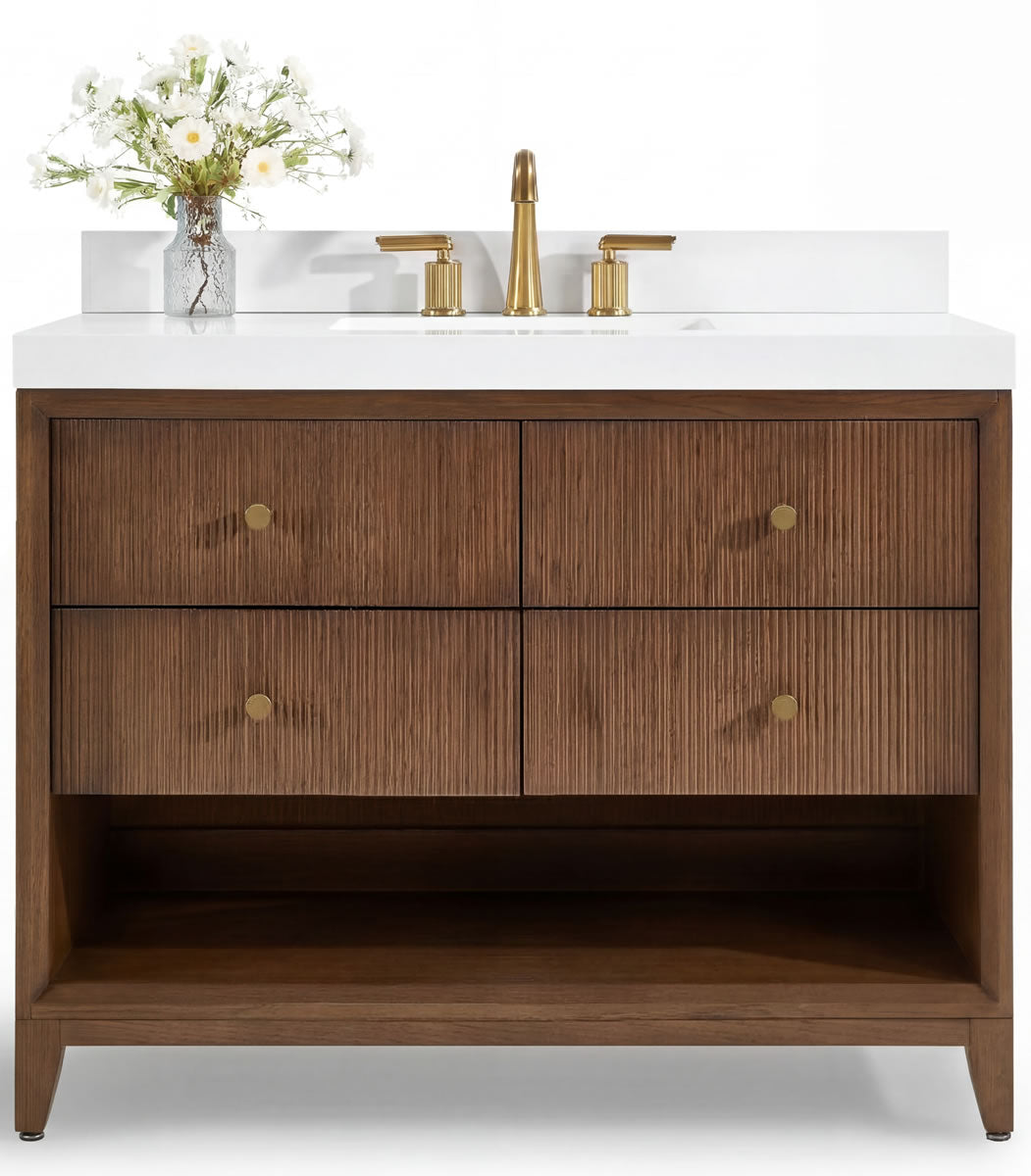 Momo 36" and 42" Solid Wood Vanities in American, Black or Chestnut Oak - by Ancerre Designs $1669.00 Perfect Makeup Mirrors