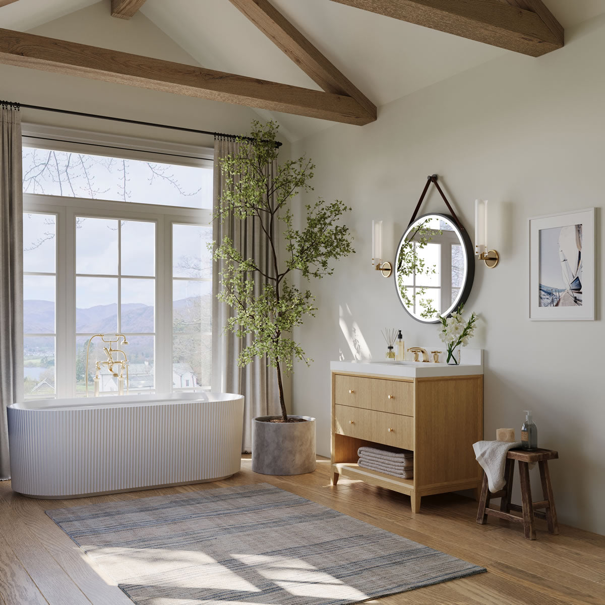 Elizabeth 36" Solid Wood Vanity - 4 Designer Finishes & Italian Carrara Marble - by Ancerre Designs