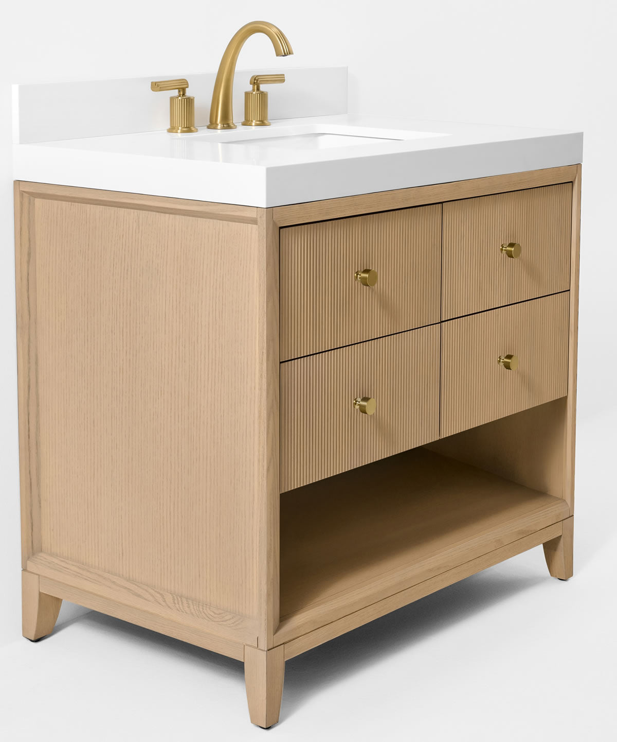 Elizabeth 36" Solid Wood Vanity - 4 Designer Finishes & Italian Carrara Marble - by Ancerre Designs