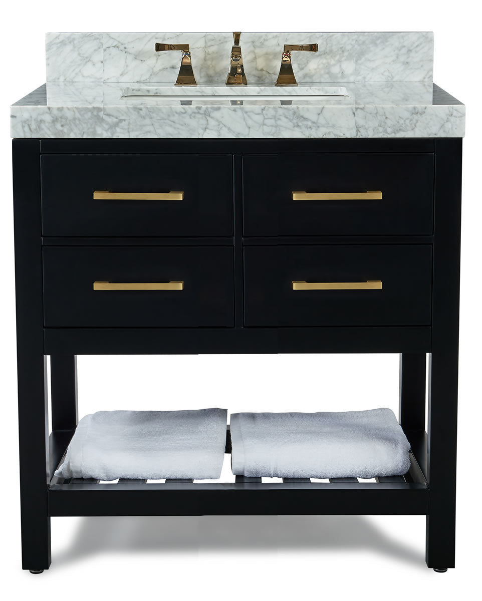Elizabeth 36" Solid Wood Vanity - 4 Designer Finishes & Italian Carrara Marble - by Ancerre Designs $1510.00 Perfect Makeup Mirrors