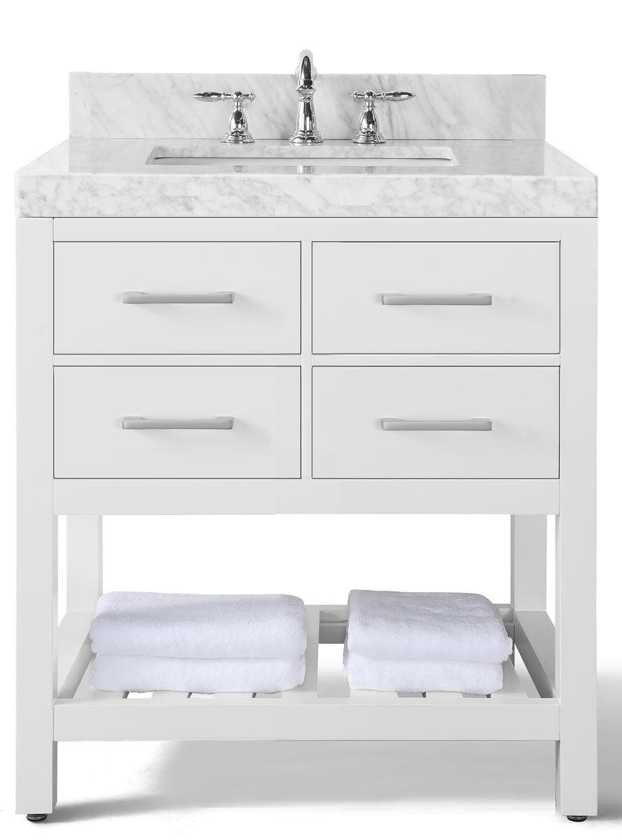 Elizabeth 36" Solid Wood Vanity - 4 Designer Finishes & Italian Carrara Marble - by Ancerre Designs $1510.00 Perfect Makeup Mirrors