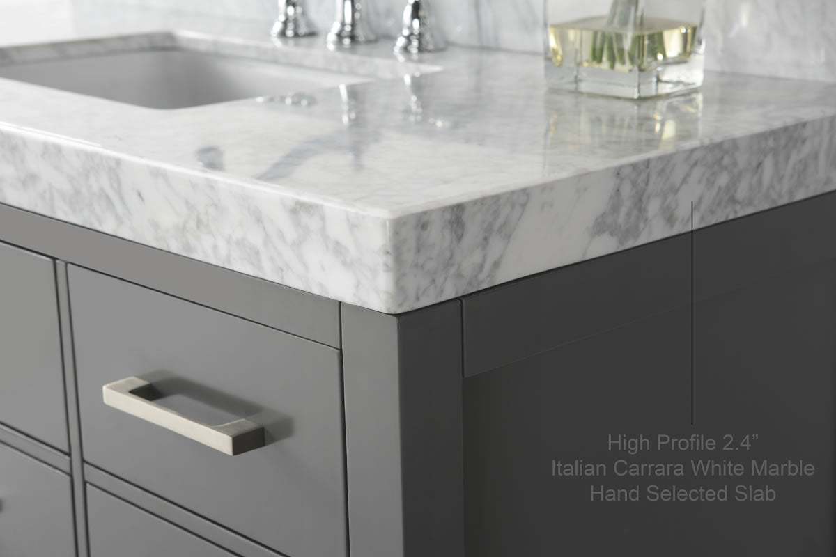 Elizabeth 48" Solid Wood Vanity - 4 Designer Finishes & Italian Carrara Marble - by Ancerre Designs