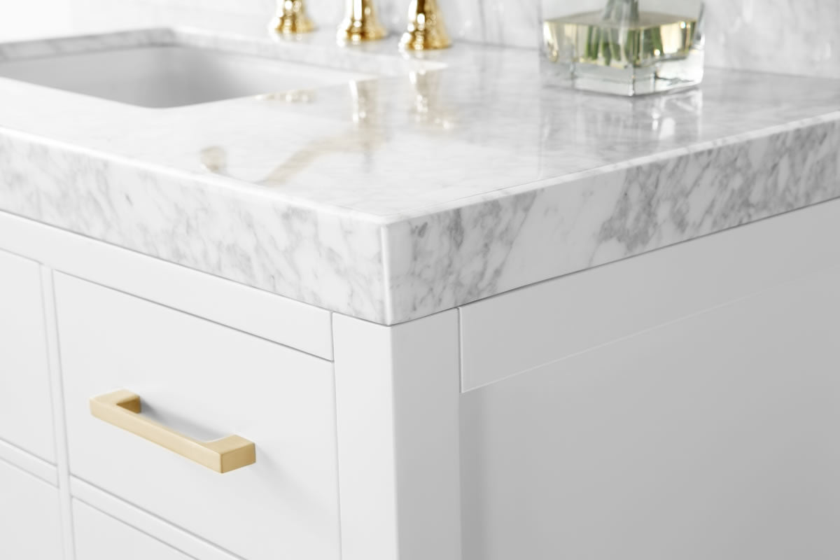 Elizabeth 48" Solid Wood Vanity - 4 Designer Finishes & Italian Carrara Marble - by Ancerre Designs