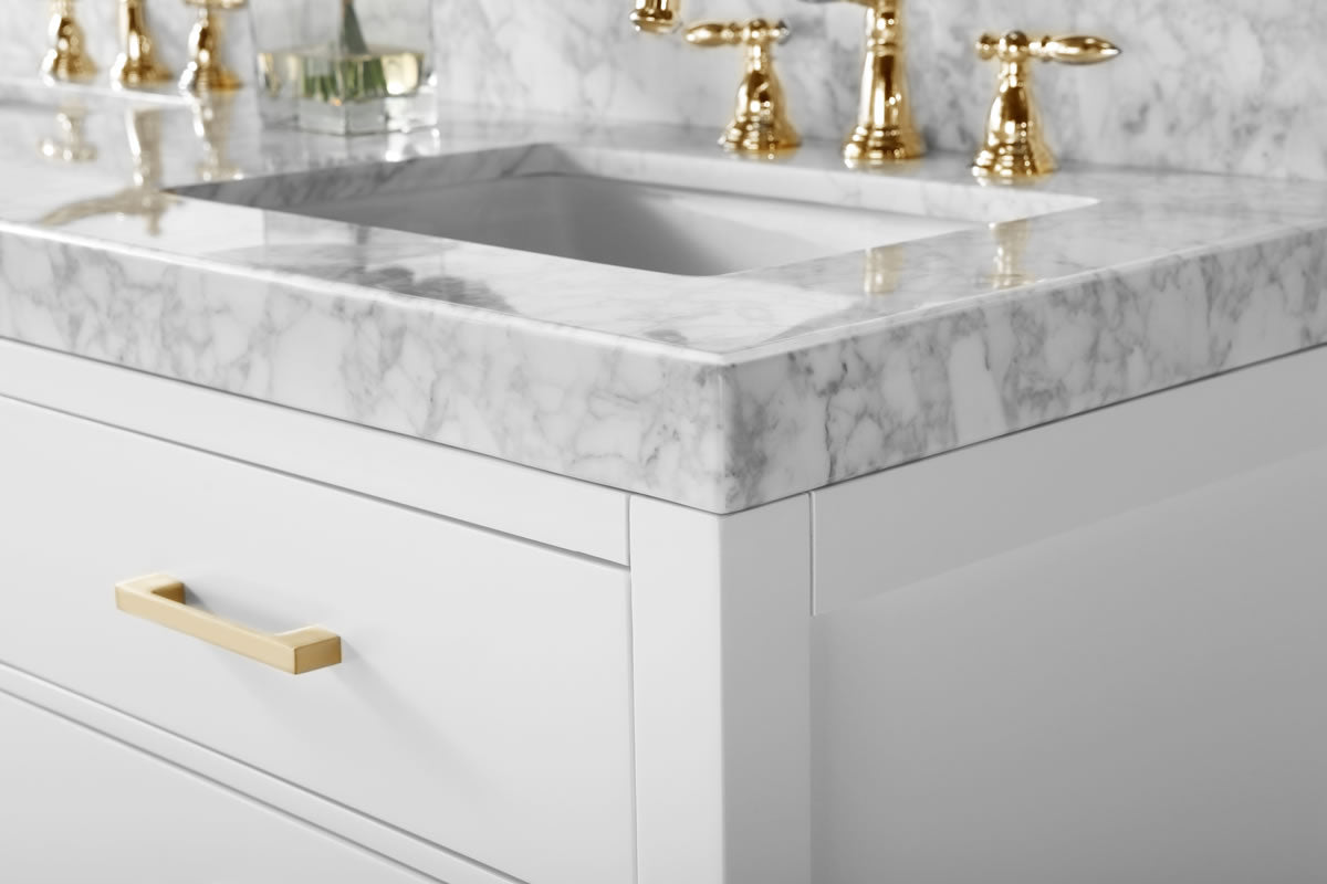 Elizabeth 72" Dual Sink His & Hers Vanity with Italian Carrara Marble Top - by Ancerre Design