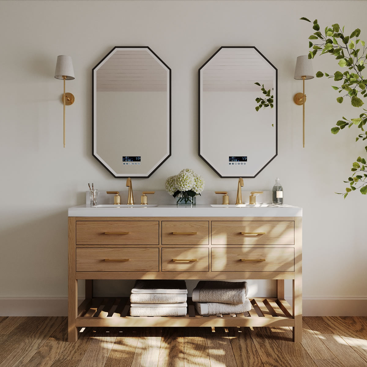 Elizabeth Solid Wood Vanity in 48", 60" or 84" Wide, with Quartz Top - by Ancerre Designs