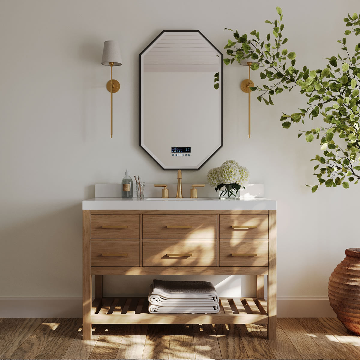 Elizabeth Solid Wood Vanity in 48", 60" or 84" Wide, with Quartz Top - by Ancerre Designs