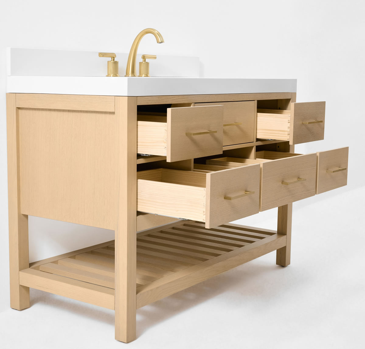Elizabeth Solid Wood Vanity in 48", 60" or 84" Wide, with Quartz Top - by Ancerre Designs