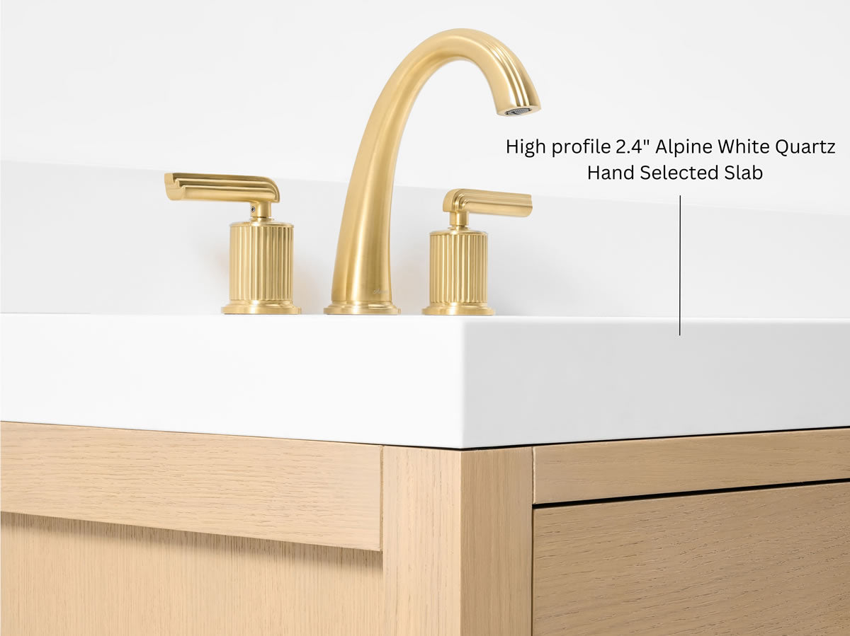 Elizabeth Solid Wood Vanity in 48", 60" or 84" Wide, with Quartz Top - by Ancerre Designs