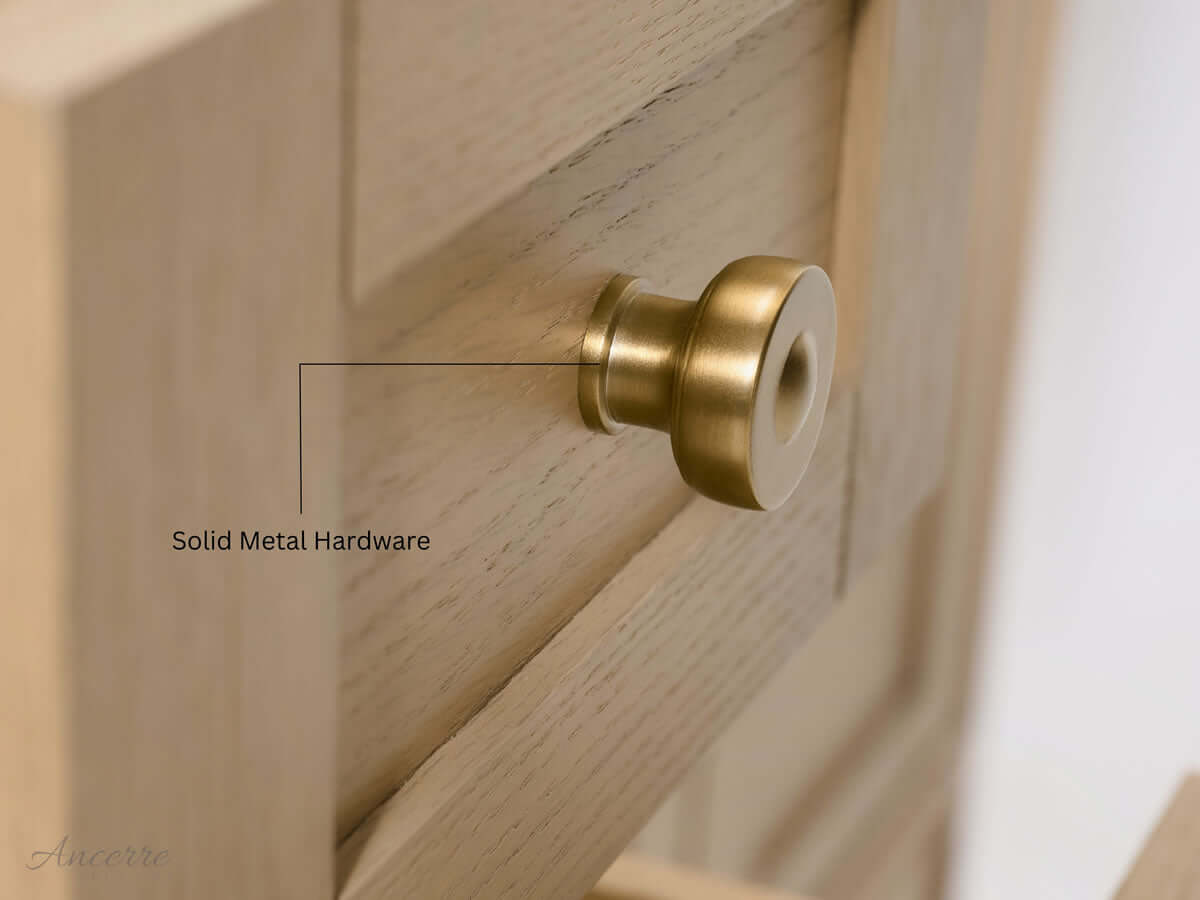 Audrey 60" & 66" Blue or Oak Solid Wood Vanities - Marble or Quartz Tops, Gold or Nickel Hardware - by Ancerre Design