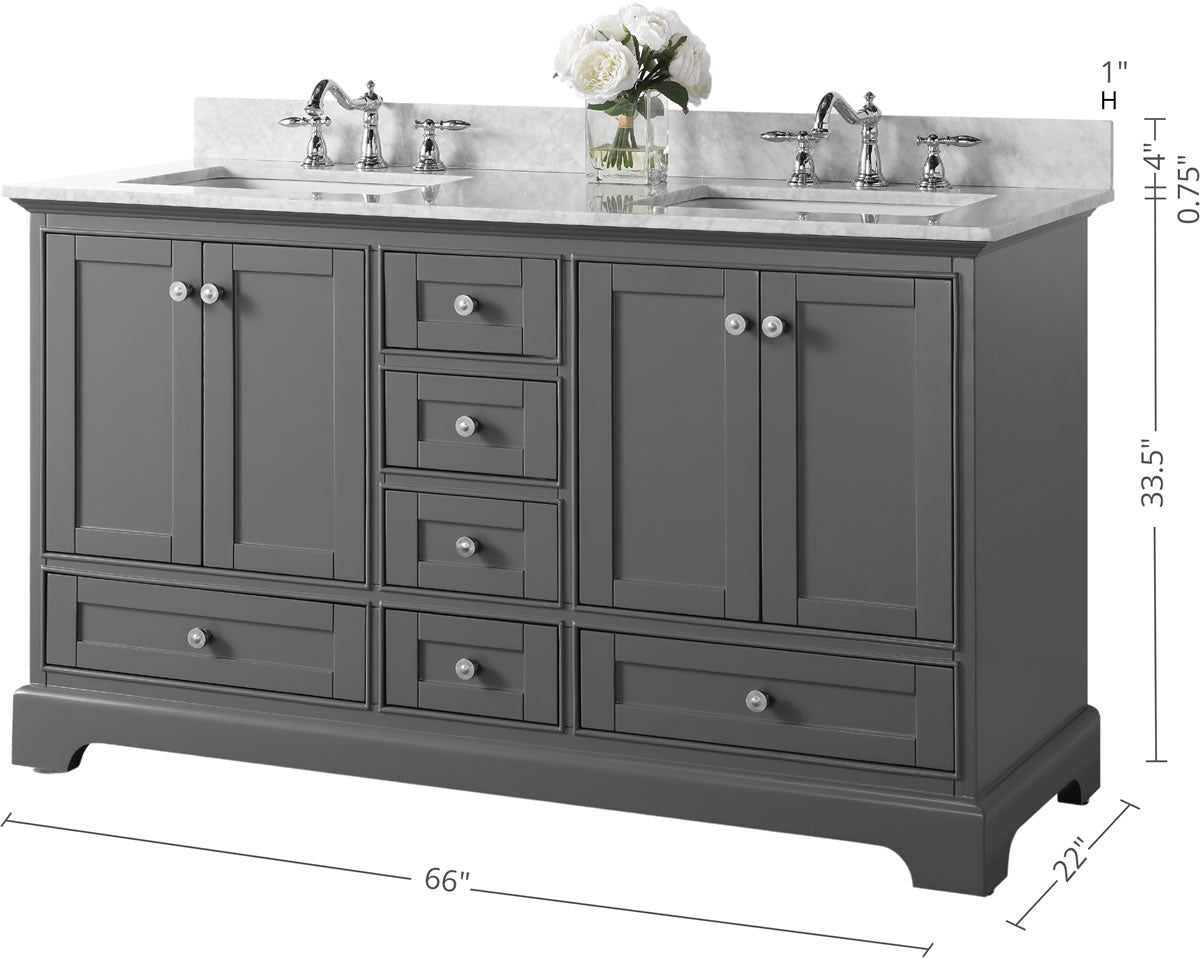 Dimensions - Audrey 66" Wide Sapphire Grey