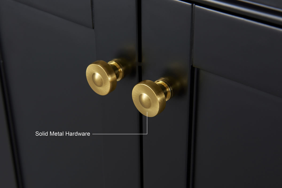 Audrey 60" & 66" Black or Gey Solid Wood Vanities - Italian Carrara Marble Tops - by Ancerre Designs