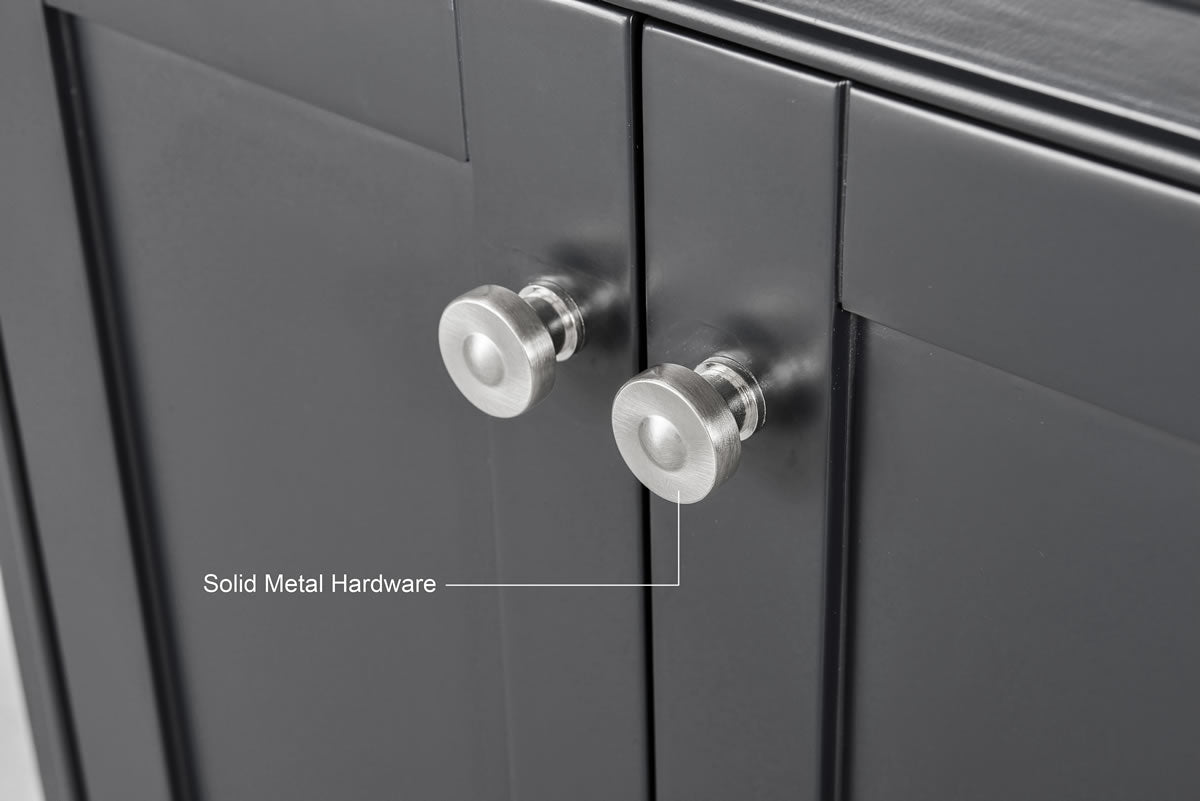 Audrey 60" & 66" Black or Gey Solid Wood Vanities - Italian Carrara Marble Tops - by Ancerre Designs