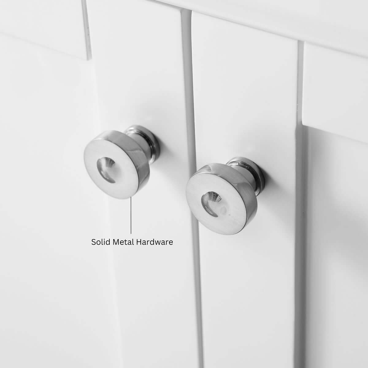 Audrey 72" White or Grey Solid Wood Vanities - Carrara Marble Tops, Gold Hardware - by Ancerre Design