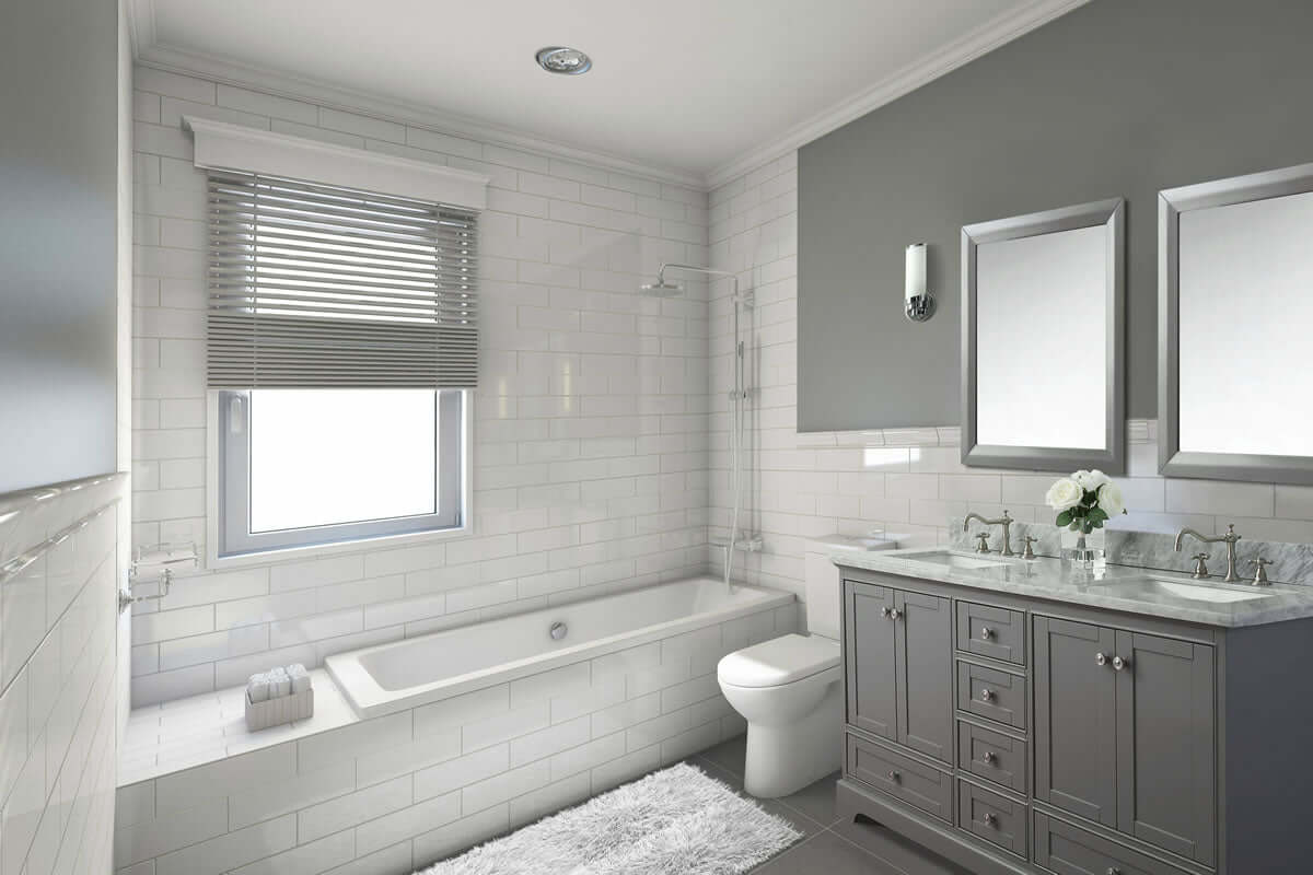 Audrey 72" White or Grey Solid Wood Vanities - Carrara Marble Tops, Gold Hardware - by Ancerre Design