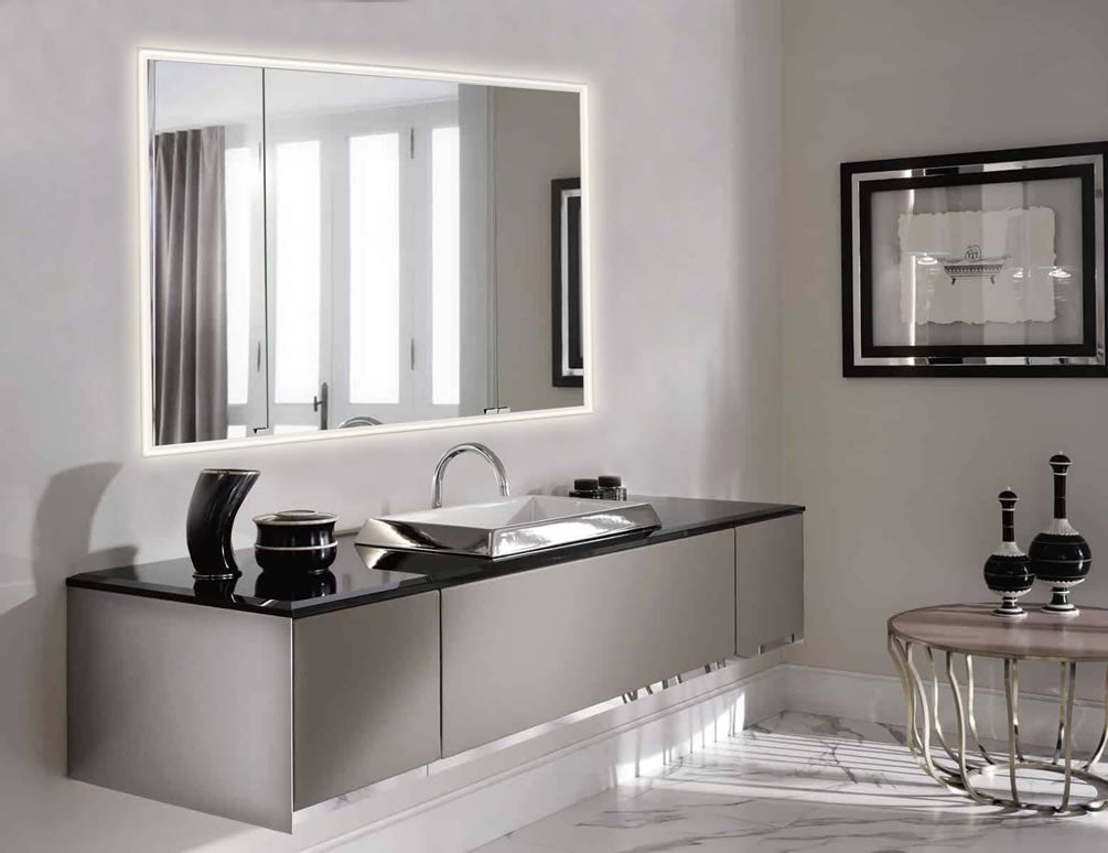 Sidler Quadro LED 3-Door Medicine Cabinet 47" and 59" Wide