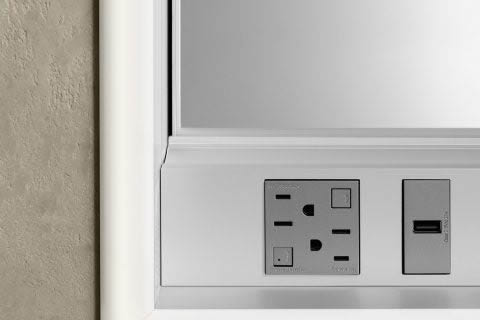 Sidler Xamo LED Medicine Cabinet – 19" or 23" Wide with Night Light & Interior Outlets