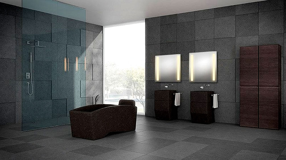 Sidler Sidelight 23" Wide LED Medicine Cabinet opens Vertically